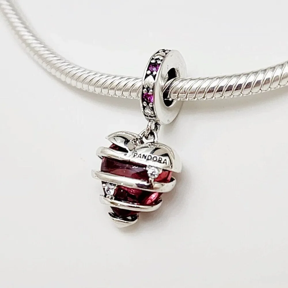 Pandora Love Heart Spiral Dangle Charm - Picture 2 of 5